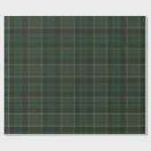Papier Cadeau Classique plaid vert forêt de Noël (Plat)