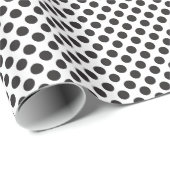 Papier Cadeau Classique pois noir et blanc (Coin rond)