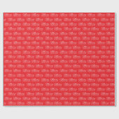 Papier Cadeau Classique Rouge et blanc Joyeux Noël Script (Plat)