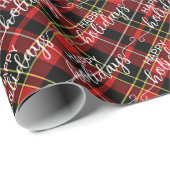Papier Cadeau Classique Rouge Noir Jaune Blanc Plaid (Coin rond)