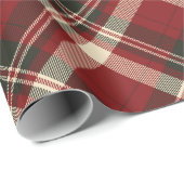 Papier Cadeau Classique Rouge Tartan Plaid Noël (Coin rond)