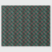 Papier cadeau classique tartan vert et rouge (Plat)