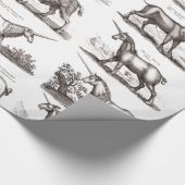 Papier Cadeau Classique Unicorne Antique Mythique Magie Créature (Coin)