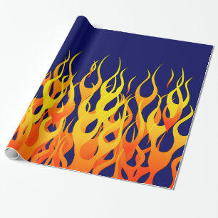 Papier Cadeau Classique vibrant emballant des flammes sur le