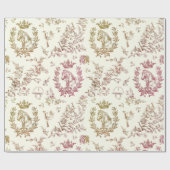 Papier Cadeau Classy Elegant Chic Pink Or Toile équestre (Plat)