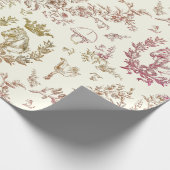 Papier Cadeau Classy Elegant Chic Pink Or Toile équestre (Coin)