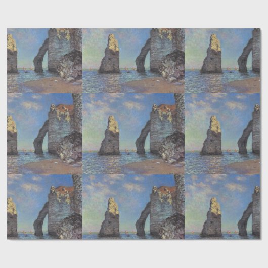 Papier Cadeau Claude Monet Cliffs at Etretat Impressionist Paint (Plat)