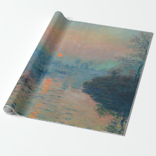 Papier Cadeau Claude Monet - Coucher de soleil sur la Seine à La