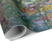 Papier Cadeau Claude Monet - Eau Lily étang, Harmonie rose (Coin rond)