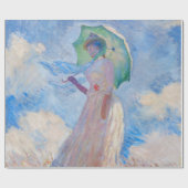 Papier Cadeau Claude Monet - Femme avec Parasol face à gauche (Plat)