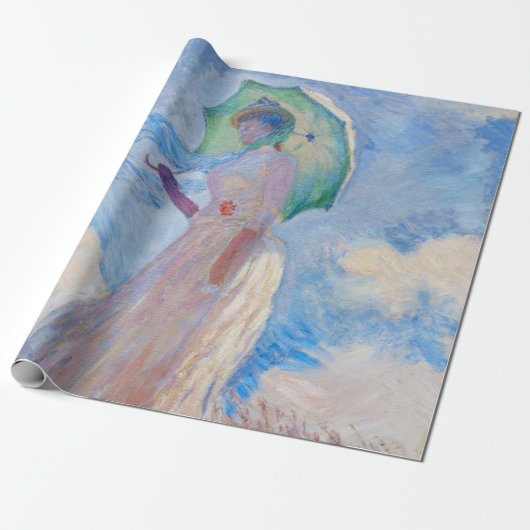 Papier Cadeau Claude Monet - Femme avec Parasol face à gauche (Déroulé)