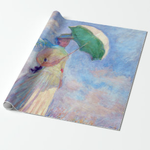 Papier Cadeau Claude Monet - Femme avec un parasol face à droite