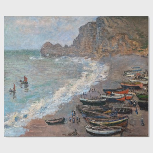 Papier Cadeau Claude Monet - La plage d'Etretat (Plat)