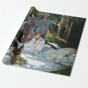 Papier Cadeau Claude Monet - Le Déjeuner sur l'herbe, panneau de