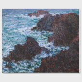 Papier Cadeau Claude Monet - Les Rochers à Belle-Ile, Côte sauva (Plat)
