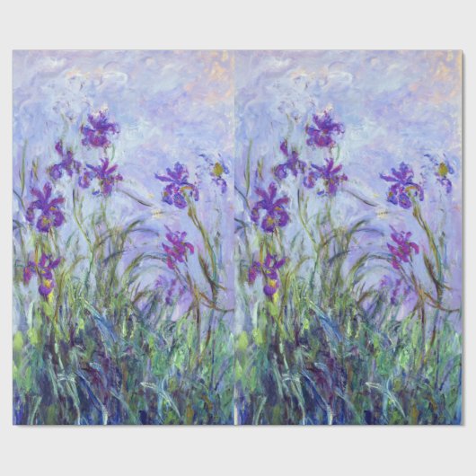 Papier Cadeau Claude Monet - Lilac Irises / Iris Mauves (Plat)