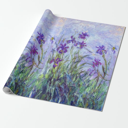 Papier Cadeau Claude Monet - Lilac Irises / Iris Mauves (Déroulé)