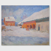 Papier Cadeau Claude Monet - Norvège, Maisons rouges à Bjornegaa (Plat)