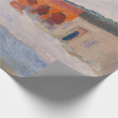 Papier Cadeau Claude Monet - Norvège, Maisons rouges à Bjornegaa (Coin)