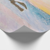 Papier Cadeau Claude Monet - Norvège Paysage, Maisons Bleues (Coin)