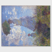 Papier Cadeau Claude Monet : Une femme avec un parasol (Plat)