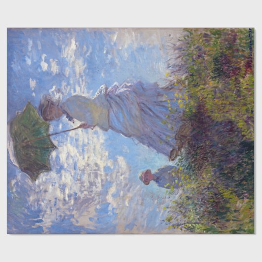 Papier Cadeau Claude Monet : Une femme avec un parasol (Plat)