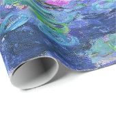 Papier Cadeau Claude Monet Water Lilie L'Art Impressionniste Fra (Coin rond)
