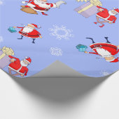 Papier Cadeau Clause du Père Noël mignon avec cadeaux Emballage  (Coin)
