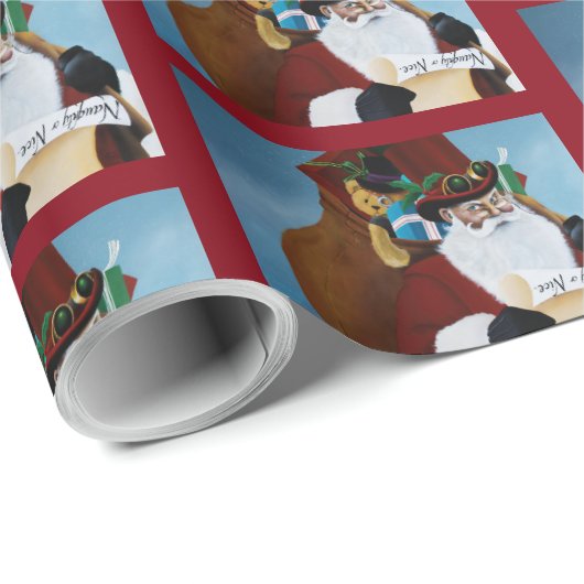 Papier Cadeau Clause du Père Noël victorien (Coin rond)