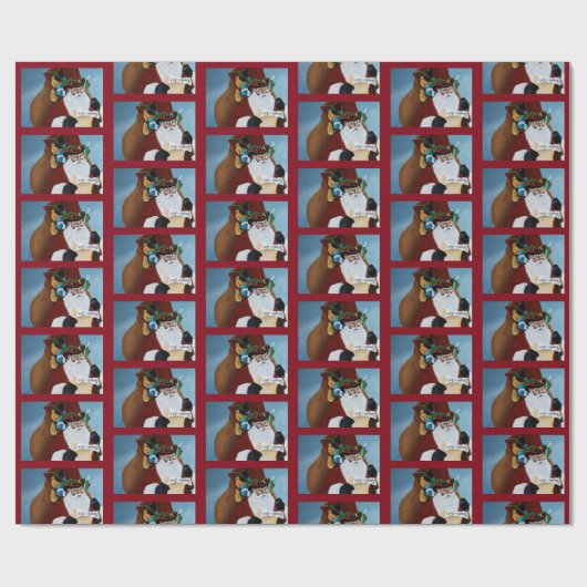 Papier Cadeau Clause du Père Noël victorien (Plat)