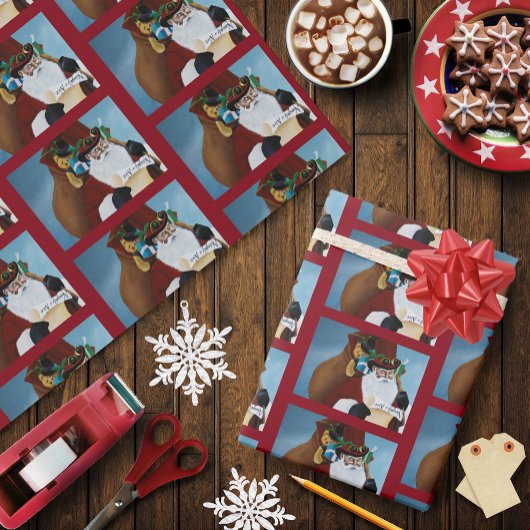 Papier Cadeau Clause du Père Noël victorien