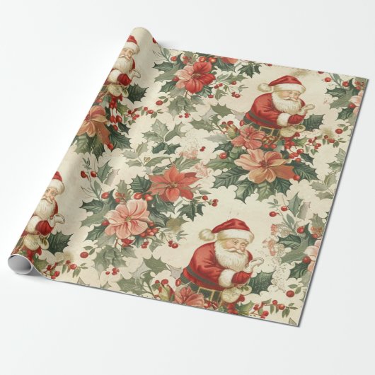 Papier Cadeau Clause Santa rustique (Déroulé)