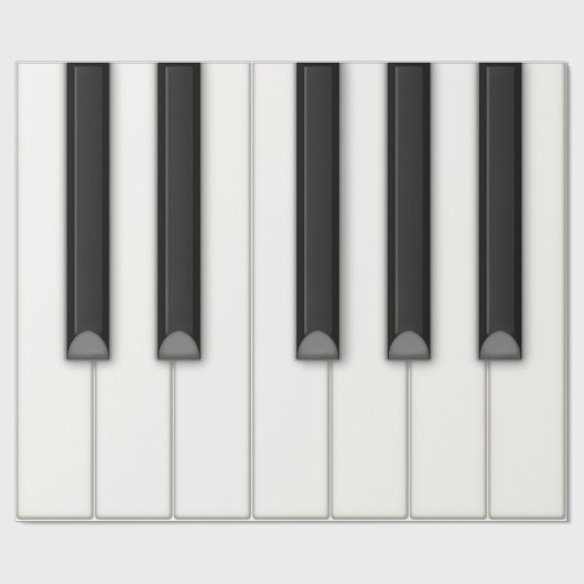 Papier Cadeau Clavier de piano géant sur un rouleau de papier (b (Plat)