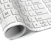 Papier Cadeau Clavier d'ordinateur géant QWERTY lettres nouveaut (Coin rond)