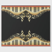 Papier Cadeau Clavier musical (Plat)