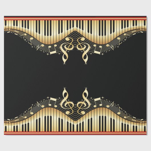 Papier Cadeau Clavier musical (Plat)