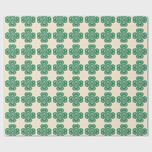 Papier Cadeau Clavier vert Lucky Celtic Shamrock noeud (Plat)