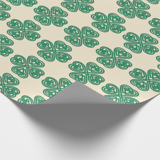 Papier Cadeau Clavier vert Lucky Celtic Shamrock noeud (Coin)