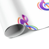 Papier Cadeau Clé Arbre blanc (Coin rond)