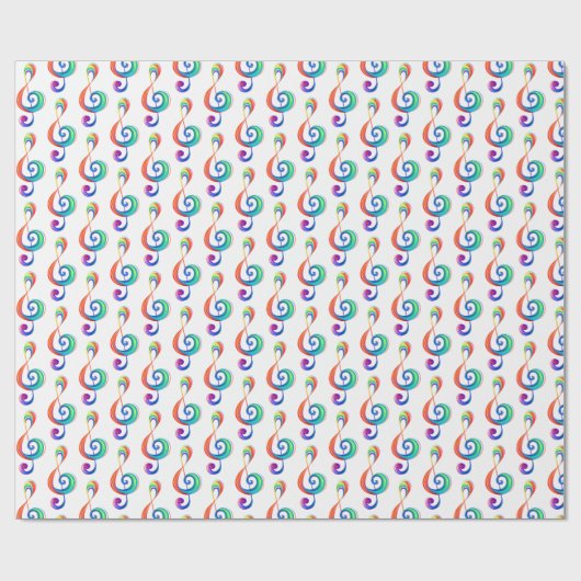 Papier Cadeau Clé arc-en-ciel (Plat)