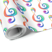 Papier Cadeau Clé arc-en-ciel (Coin rond)