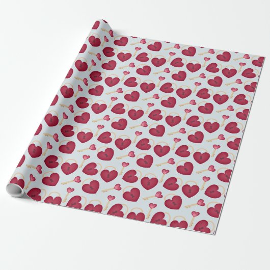 Papier Cadeau Clé de mon coeur (Déroulé)