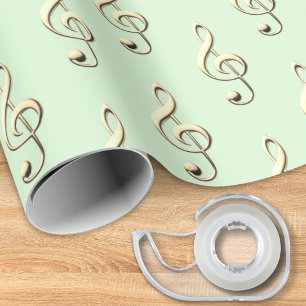 Papier Cadeau Clé de Sol Symbole Musical Amoureux de la Musique 
