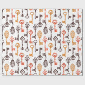 Papier Cadeau Clé de squelette (Plat)