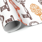 Papier Cadeau Clé de squelette (Coin rond)