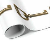 Papier Cadeau Clé en laiton (Coin rond)