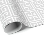 Papier Cadeau Clé grecque gris Motif<br><div class="desc">Clé grecque élégante et chic ou motif méandre.</div>