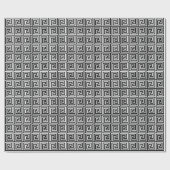 Papier Cadeau Clé grecque, noire et blanche (Plat)