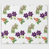 Papier Cadeau Clematis violet et floral Fleur sauvage (Plat)