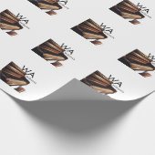Papier Cadeau Clés de table de piano en bois Brown nom monogramm (Coin)